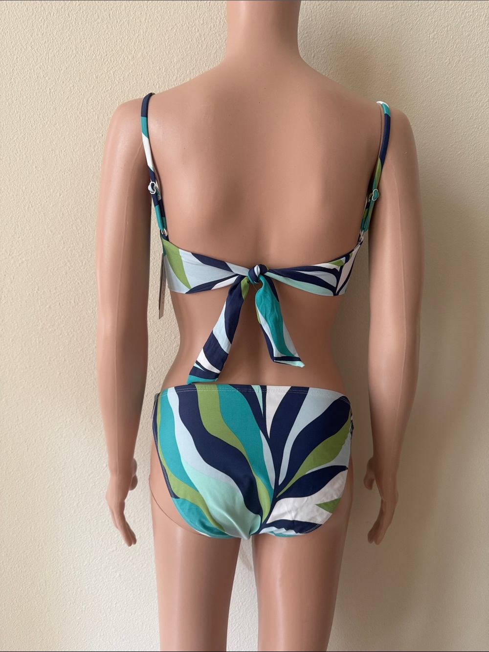 Sanctuary Bandeau Bikini in Navy, Aqua & Green Swirl - Picture 2 of 7